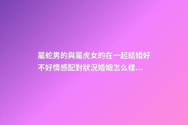 屬蛇男的與屬虎女的在一起結婚好不好情感配對狀況婚姻怎么樣 男蛇和女虎婚配相配嗎的夫妻結局